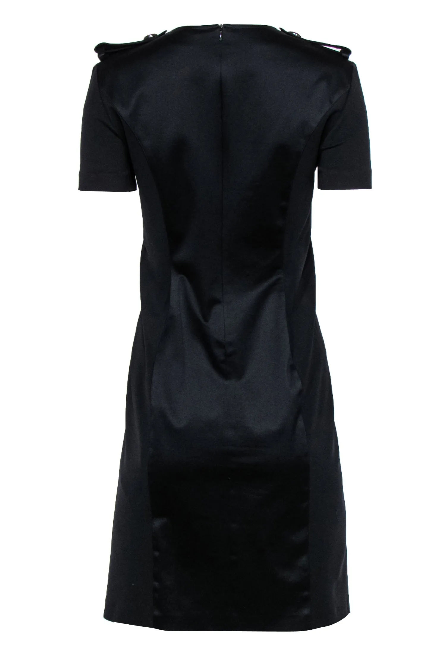 Burberry - Navy & Black Paneled Short Sleeve Sheath Dress Sz 6