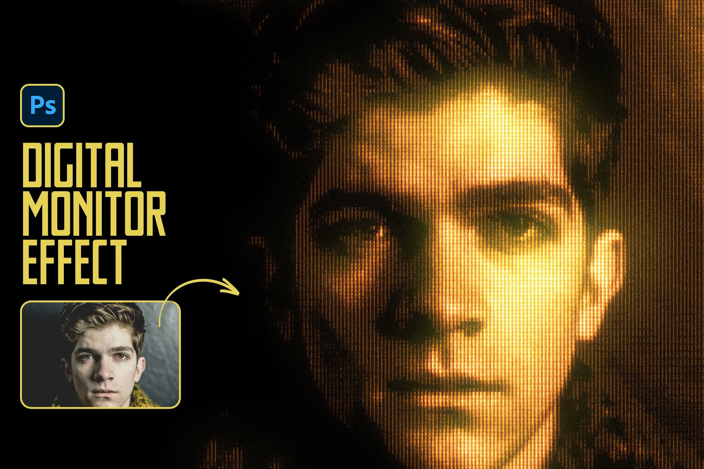 Digital Monitor Photo Effect