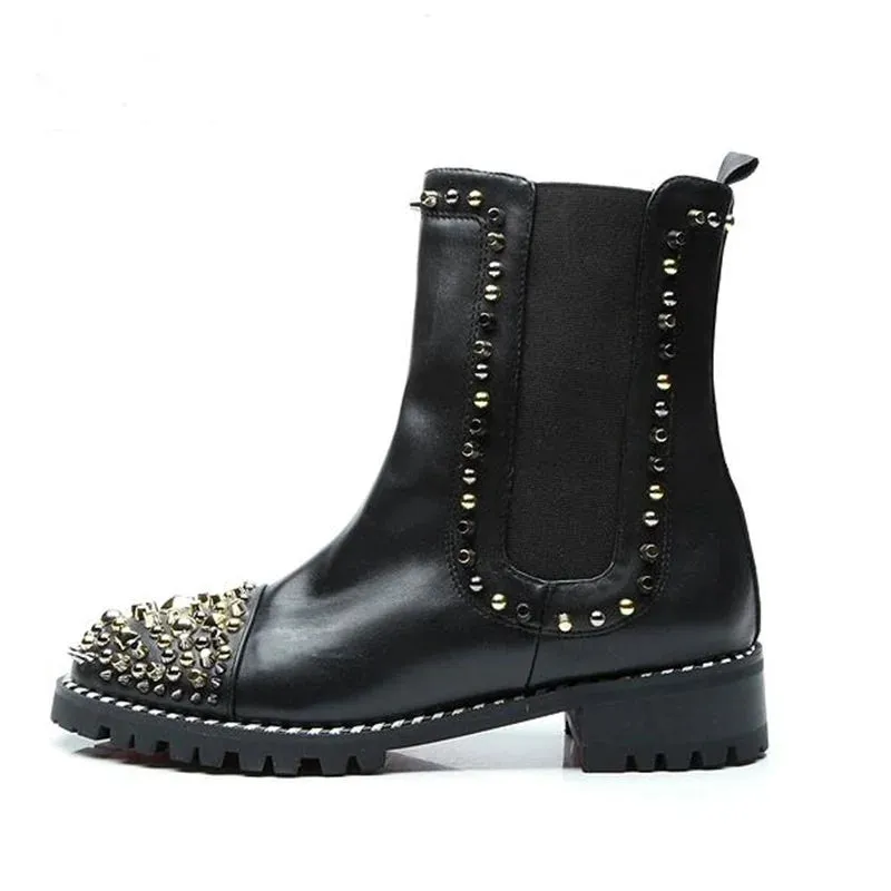 Fashion Rivets Ankle Boots