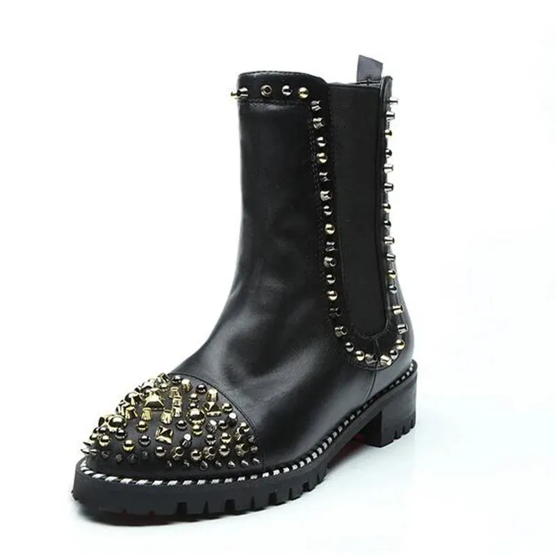 Fashion Rivets Ankle Boots