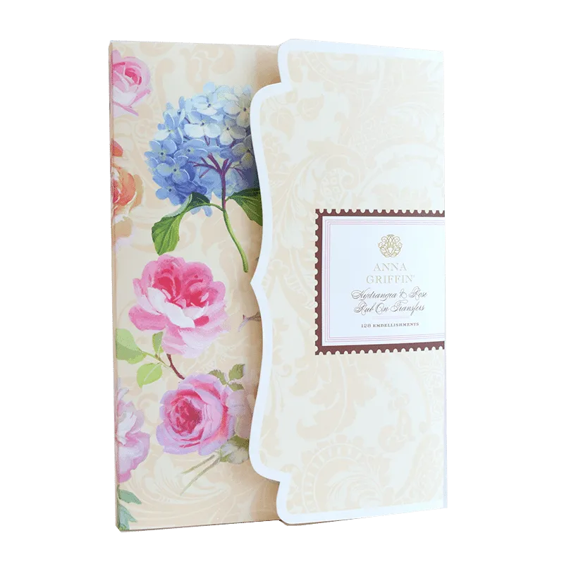 Hydrangea and Rose Rub On Transfers