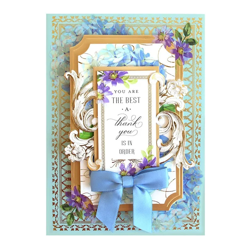 Hydrangea and Rose Rub On Transfers