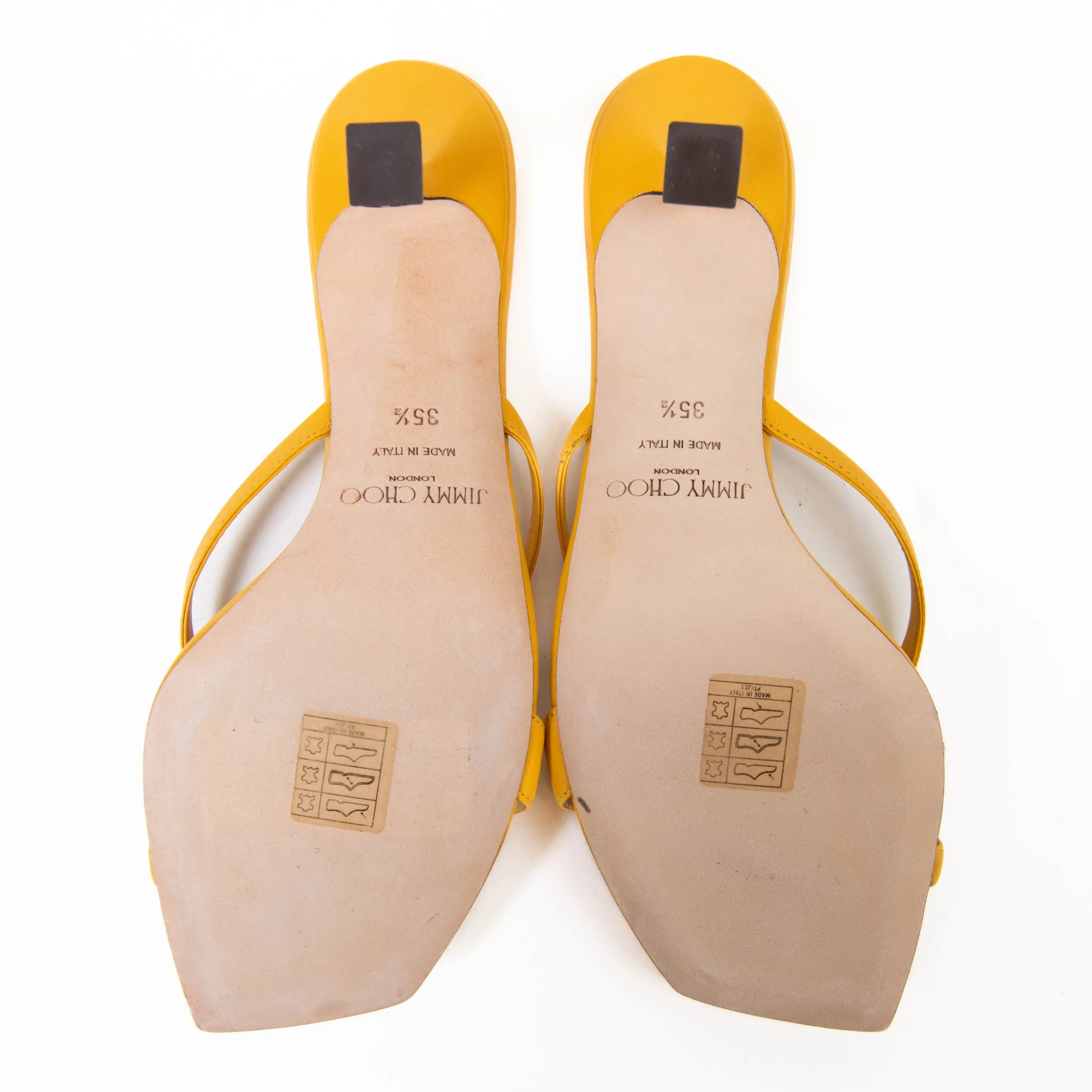 Jimmy Choo Maelie 70 Yellow Leather Sandals Size 5.5