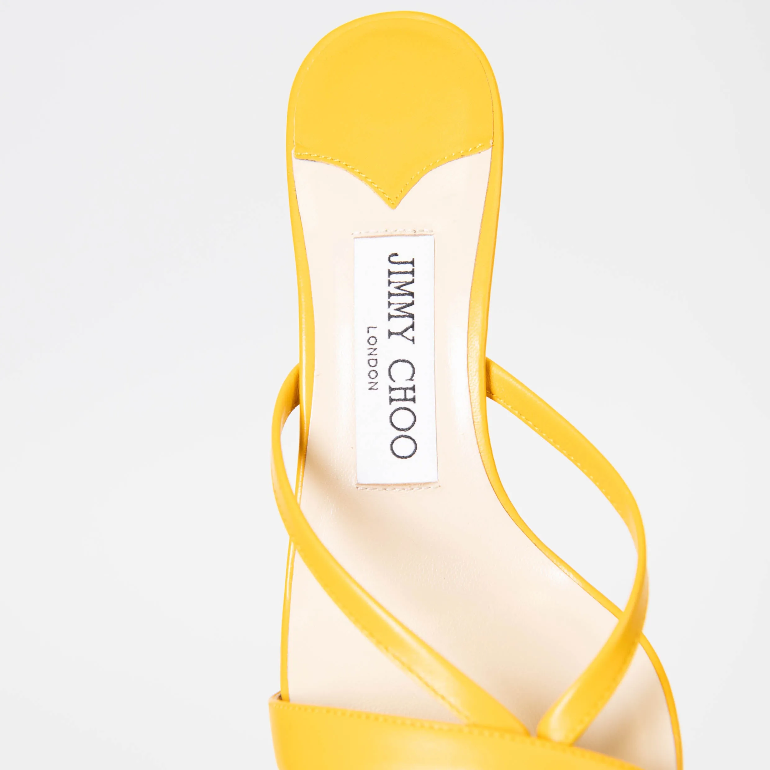 Jimmy Choo Maelie 70 Yellow Leather Sandals Size 5.5