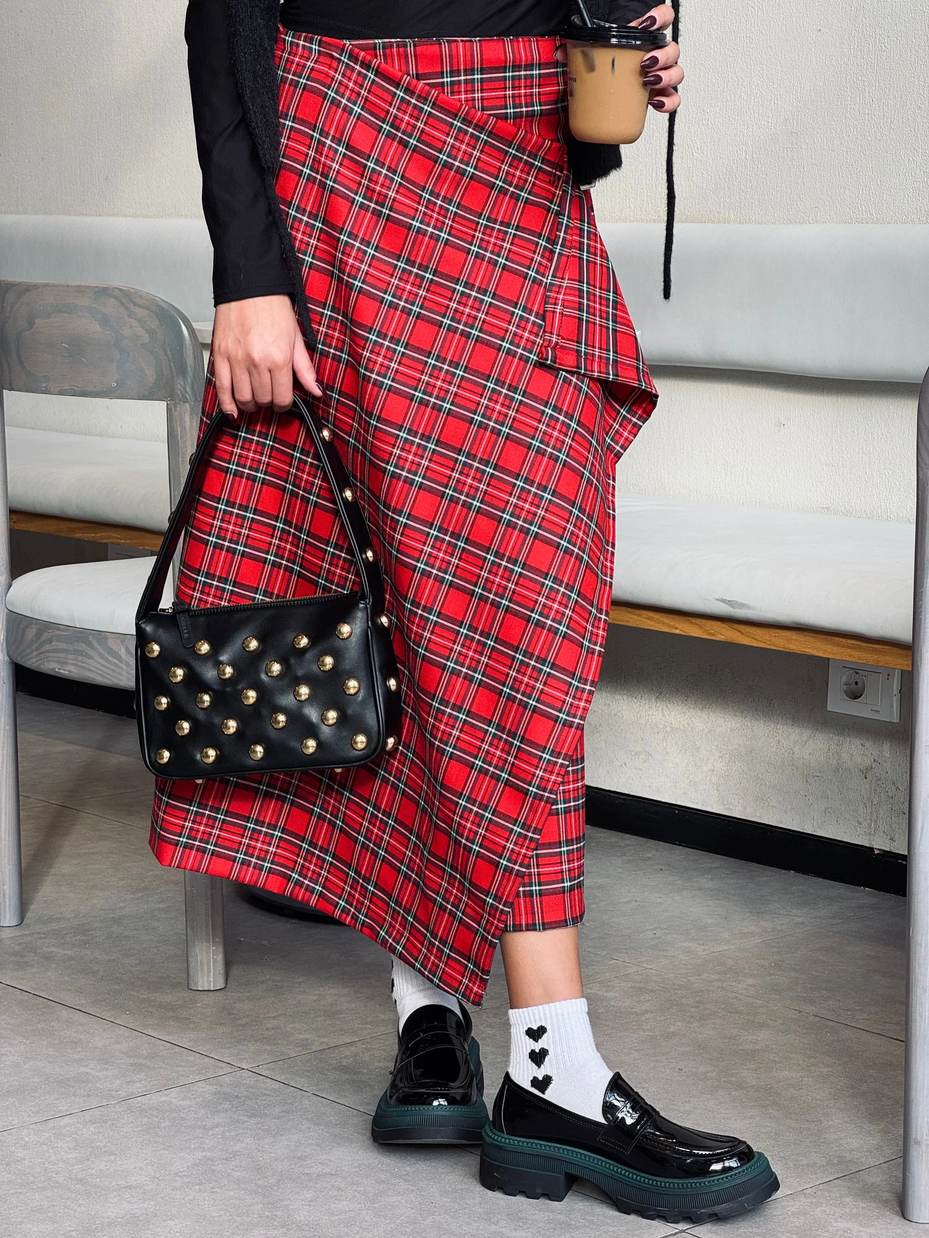 Marcy Platform Loafers in Black Vernis