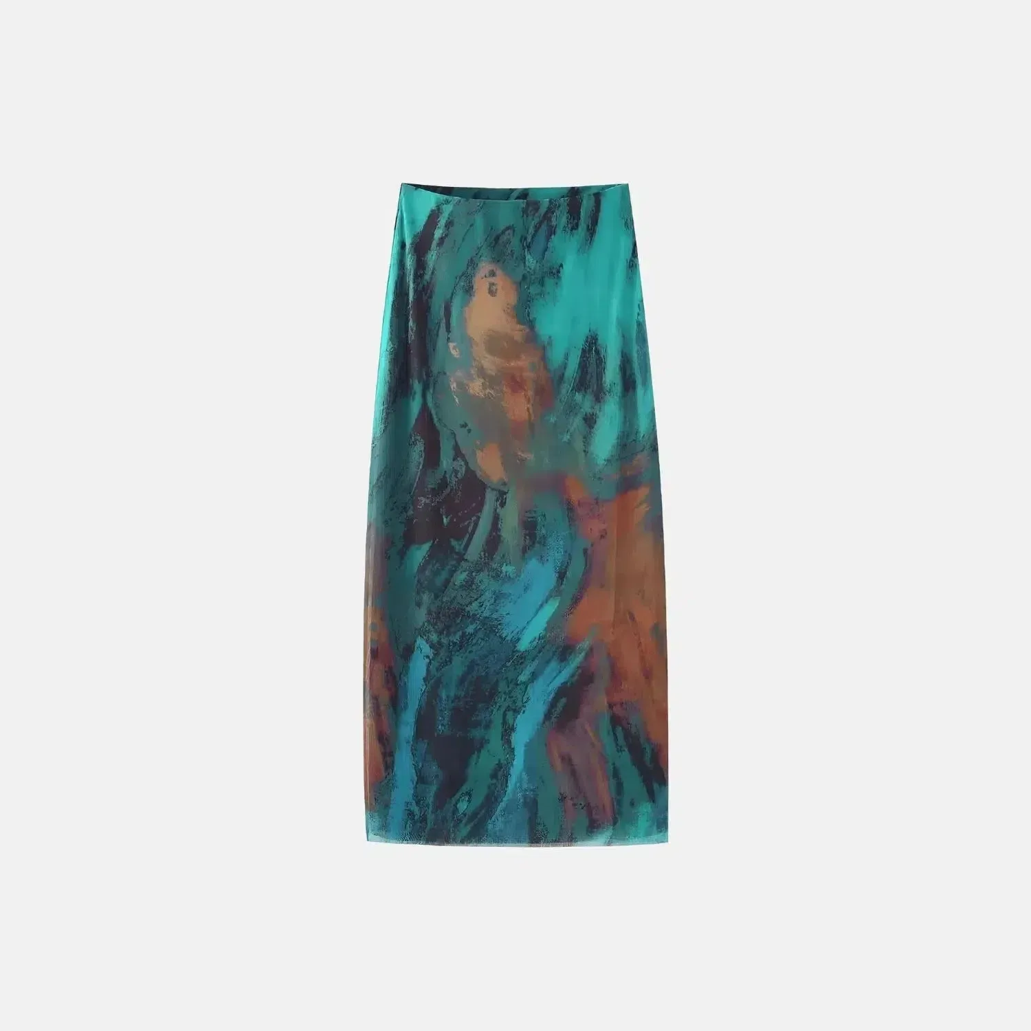 Méditerranée Éclat Set – Abstract print – One-shoulder midi skirt