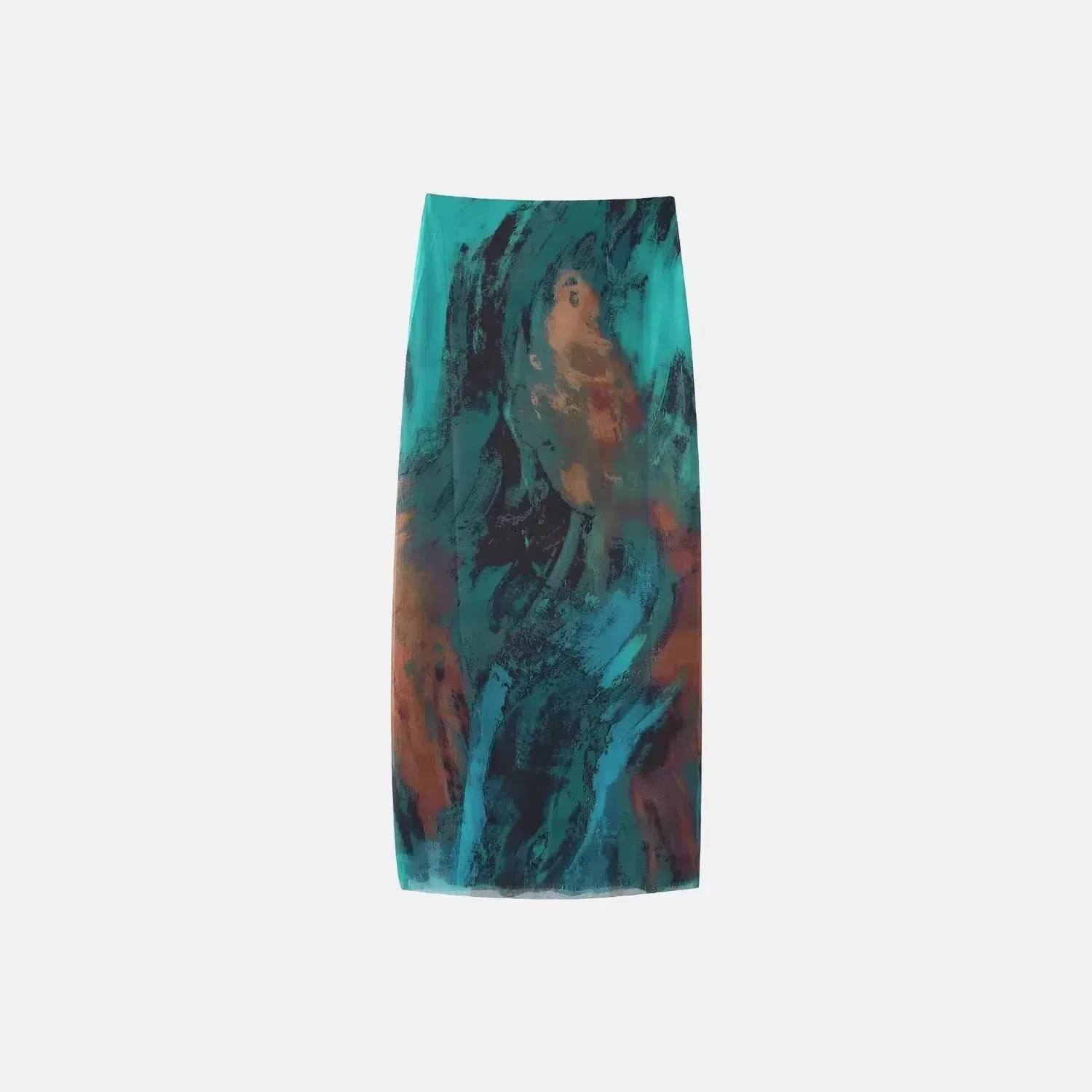 Méditerranée Éclat Set – Abstract print – One-shoulder midi skirt