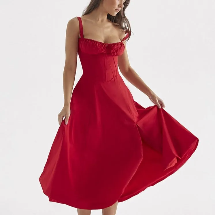 Red Classy Corset Dress