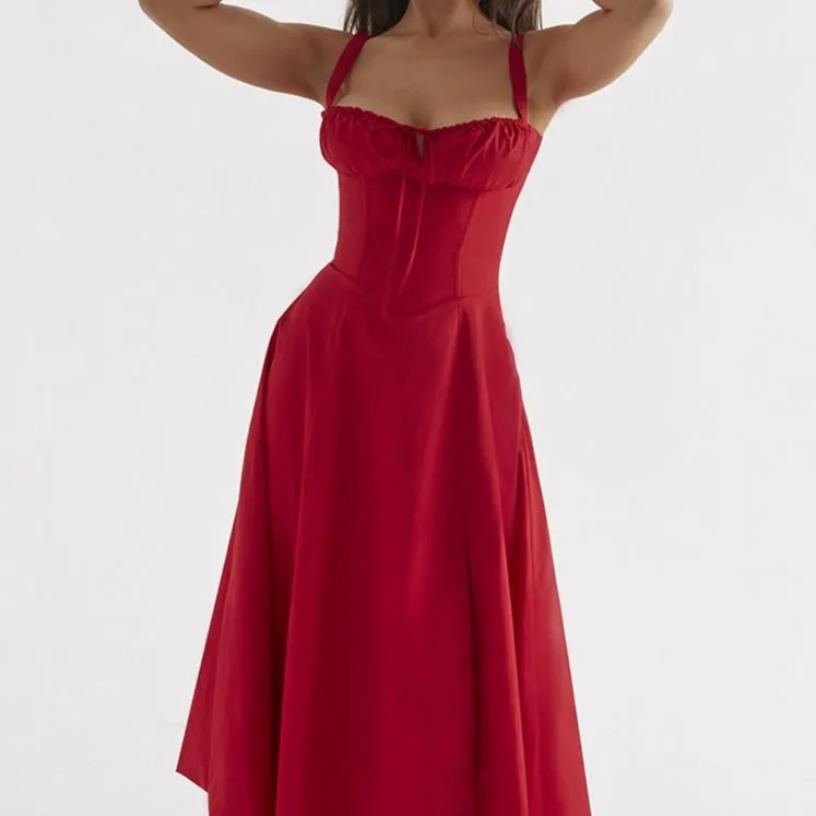 Red Classy Corset Dress