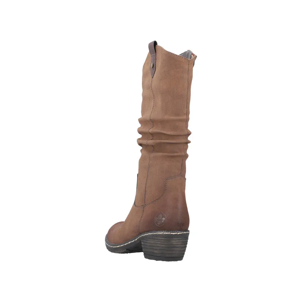 Rieker 93775-25 Ladies Zip Boot Brown