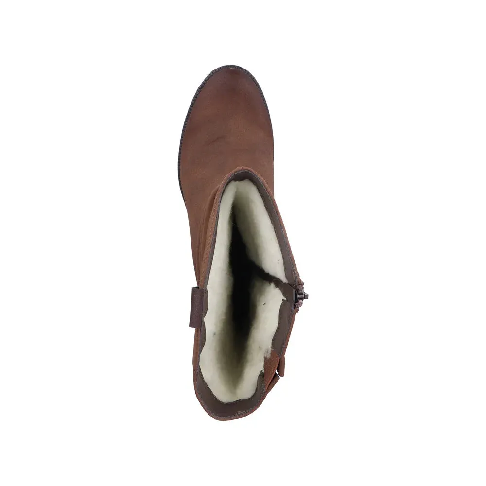 Rieker 93775-25 Ladies Zip Boot Brown