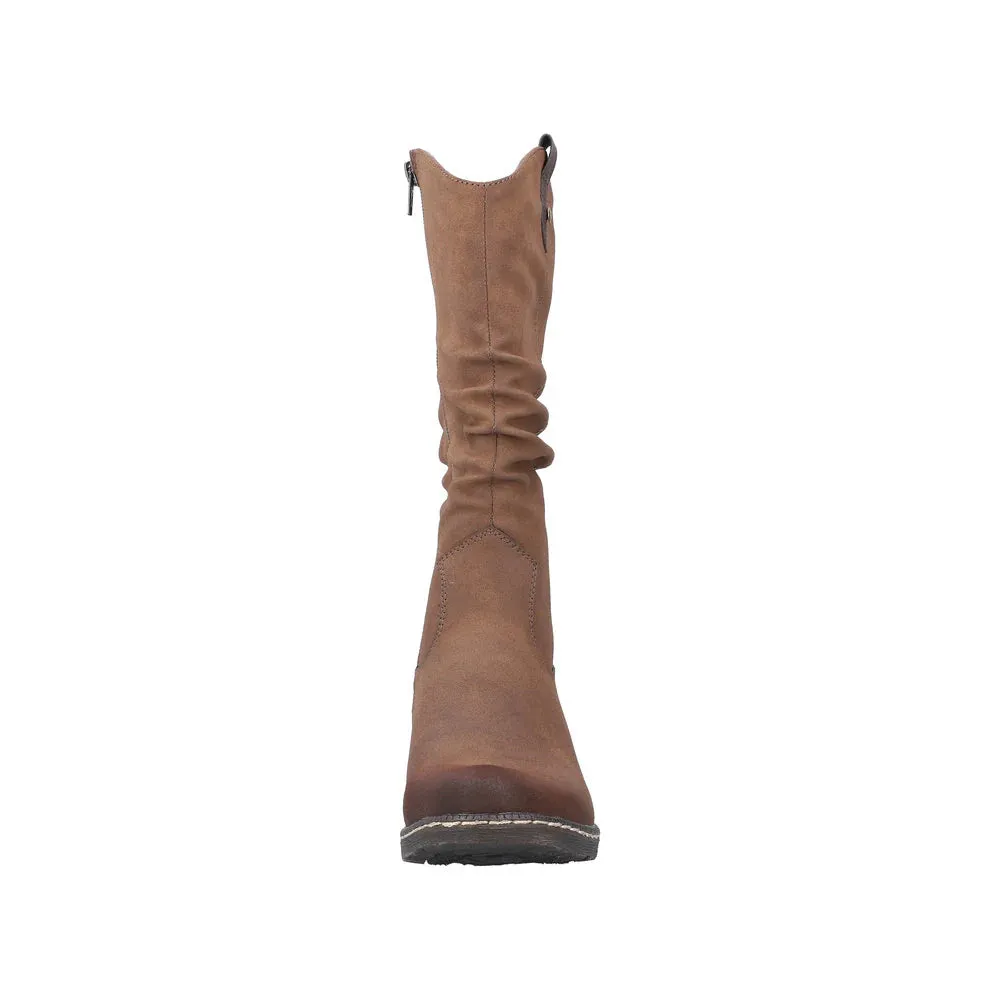 Rieker 93775-25 Ladies Zip Boot Brown