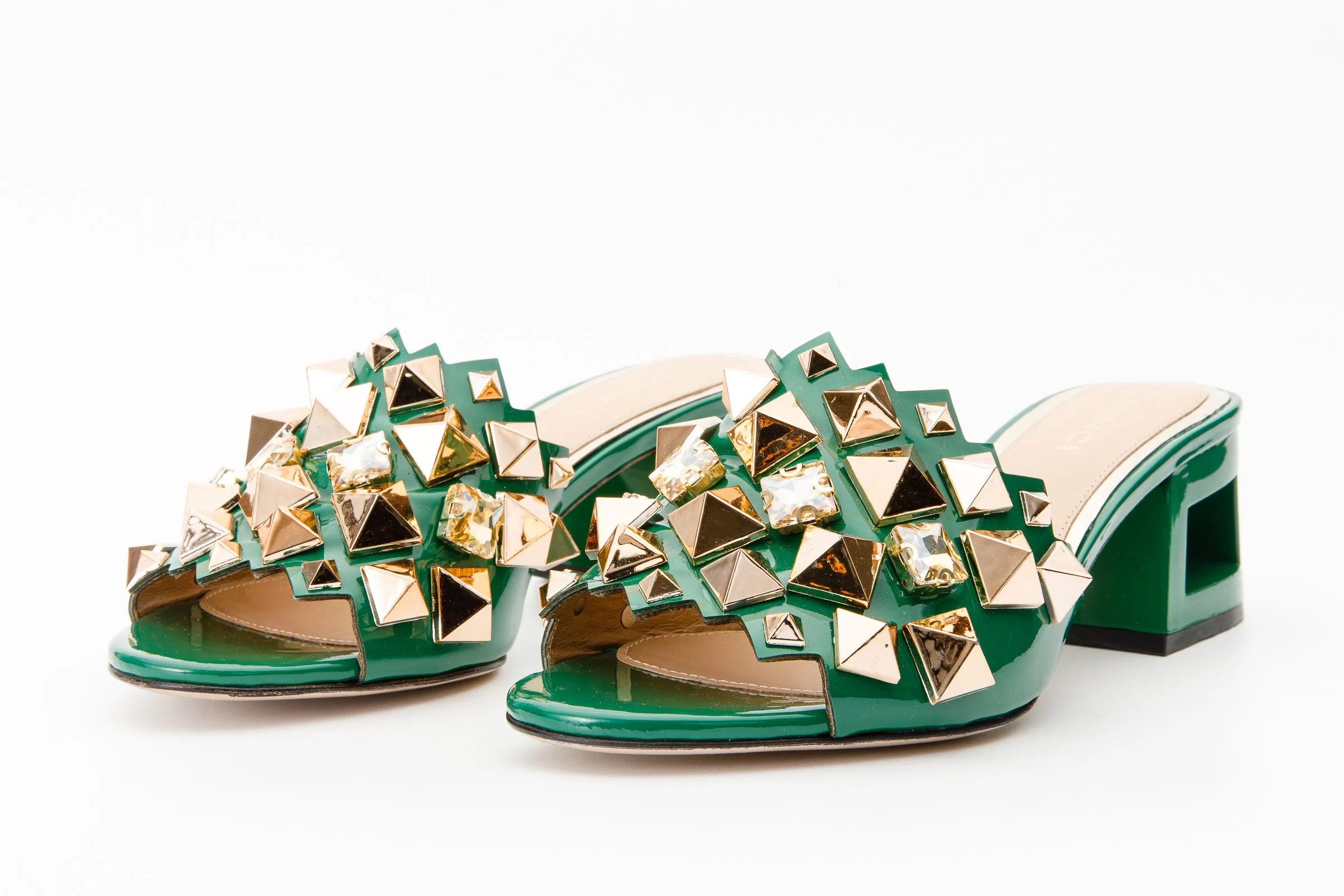 The Balat Green Leather Women Sandal