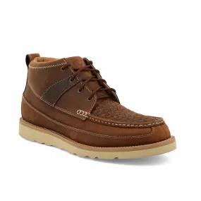 Twisted X Men's Woven Saddle & Oiled Saddle Wedge Sole Boot MCA0032