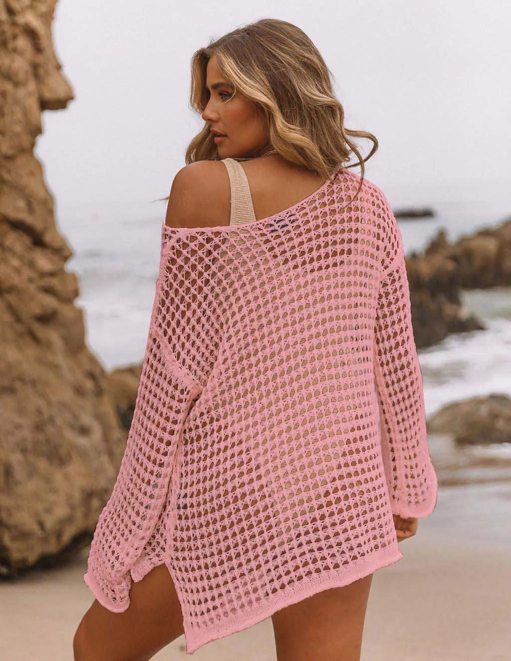 Women's Sexy Off-Shoulder Crochet Bikini Cover Up